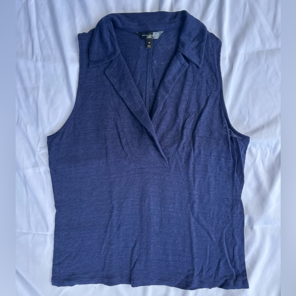 Banana Republic Blue Sleeveless Blouse